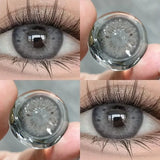 1Pair Soft Contact Lenses Grey Lenses Blue Eye Diameter 14.5mm  14.2mm 14.0mm Grey Lens Myopia Degree Beautiful Pupil