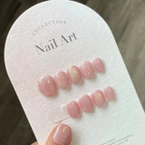 10Pcs Laser Rainbow Cat Eye Short False Nail Acrylic Handmade Press On Nails Artificial Wearable Full Cover Manicure Nail Tips