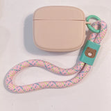 Sky Blue Soft Silicone Earphone Case With Anti-lost Lanyard For AirPods 4 For  AirPods 1 2 3 Pro 2 Bluetooth Charging Box Cover