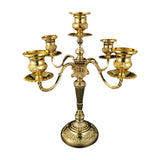Candle Holder 5 Arms Elegant Metal Candelabra for Dinner Fireplace Holiday