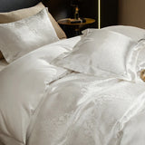 Luxury Jacquard and 60S Cotton Patchwork Soft Silky Bedding Set Duvet Cover Set Bed Sheet/Fitted Sheet Pillowcases 4Pcs