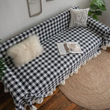 Black White Cotton Sofa Cover Blanket Sofa Towel for Living Room Furniture Decor Tapestry Couch Cover for Sofas