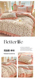 Fashion Flower Bedding Set Bed Sheet Cute Princess AB Double Sided Ruffle Flower Quilt Cover Pillowcase Bedclothes Home Textiles