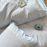 Pure Cotton Bedding Set Floral Embroidery  Sle Tee Pieces Quilt Cover eet Pillowcase for Students Quali Assurance
