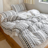 3Pcs Duvet Cover Set,  100% Soft polyester Duvet Cover with Tassel Texture, Tufted Duvet Cover All Seasons