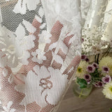 Rural White Gauze Lace Curtain Install Velcro Curtains Without Punching Holes Bay Window Kitchen French Window Balcony Screen