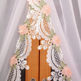 1PC Floral Embroidered Lace Sheer Curtain, Light Filter Drape for Bedroom Living Room Kitchen, Warm Housewarming Gift