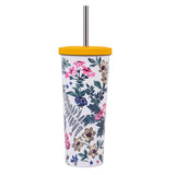 830ML Large Hole Thermos Cup With Straw And Pattern,Mug,Double Layer Stainless Steel Vacuum Flasks,Portable Insulated Water Cup