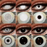 Halloween Crazy Black White Ghost Lenses Cosplay Color Contact Lenses Dracula Red Eyes Contact Vampire Makeup Lenses