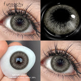 1 Pair New Myopia Blue Contacts Lenses With Diopters Prescription Fashion Colored Contact Lens for Eyes 0~-8.00 Degree