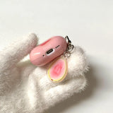 Half Red Heart Guava + Pendant Suitable for Apple for Airpodspro2 Case/For Airpodspro Case/For Airpods4 Case/For Airpods3 Case/For Airpods2 Case/Fashionable Women's Earphone Case/Simple Earphone Case