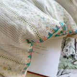 100% Cotton Floral Bedding Set Single Queen King Size Washed Cotton Soft Duvet Cover Bed Sheet/Fitted Sheet Pillowcases 3/4Pcs