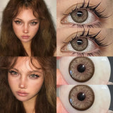 New 1 Pair Natural Colored Contact Lenses with Degree Myopia Lenses Green Iris Lens High Quality Lenses Big Eye Lenses