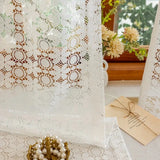 White Cutout Lace Curtains Romantic Vintage Country Flower Embroidery Tulle Sheer Curtains for Living Room, Bedroom Window Decor