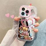 Mirror Phone Case For iPhone 16 15 14 13 Pro Max 13 12 11 Pro Plus Love Heart Shockproof Back Cover