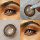 Iris Blue Prescription Colored Contact Lenses with Myopia Half Yearly Small Pupils Eye Contacts Natural Mekeup Lens