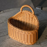 Kitchen Storage Basket,Home DecorImitation Rattan Hand-woven Hanging Baskets,Sundries Organizer Living Room Wall Hanging Basket