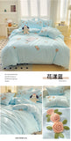 3/4Pcs Washed Cotton Skin-friendly Soft Princess Rose Towel Embroidery Flowers Bedding Set Soft Duvet Cover Bed Sheet Pillowcase