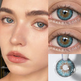Blue Colored Contact Lenses 1 Pair Natural Yearly Disposable Cosmetic Eye Lens 14.2mm Soft Color Lens
