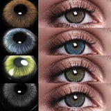 Small Pupil Brown Grey Colored Contact Lenses 1Pair Beauty Cosmetic Yearly Use Color Contacts Eyes Fashion Makeup Lens