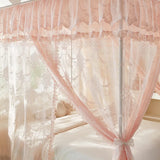 Lace Princess Palace Mosquito Net with Frame Romantic Three-door Bed Curtain with Dustproof Top French Design Home Decor