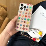 Fashion Colorful Five-pointed Stars Printed Laser Phone Cases for IPhone 13 16 15 14 17Pro Max Shockproof Protective Cover Case