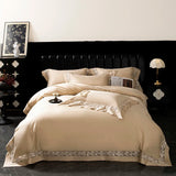 Premium 1000TC Egyptian Cotton Luxury Hollow Wide Edge Embroidery Bedding Set Duvet Cover Flat/Fitted Bed Sheet Pillowcases 4Pcs