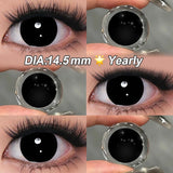 14.5mm Yearly Use Anime Cosplay Contact Lenses Blind Black/White Halloween Contact Lenses Kurama Eye Color Lenses 8.5mm