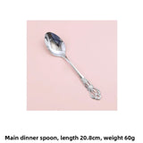 Retro Ins Luxury Relief Stainless Steel Fork And Knife Set Golden And Silver Home Dining Utensils Steak Knife And Fork Set