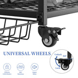 Yoga Mat Storage Rack Home Gym Storage Rack on Wheels Gym Organizer Equipment Storage for Home Exercise and Fitness Gear