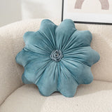 Nordic Solid Flannel Sunflower Body Pillow Flower Shaped Sleeping Back Cushion with Stamens Cozy Sofa Decoration for Home Hotels