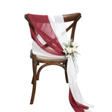 12PCS Chiffon Chair Sashes Wedding Chair Decoration 16x275cm Long For Wedding Aisle Decorations Party Banquet Event Baby Shower
