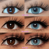 2pcs/pair Colored Contact Lenses Myopia Green Pixie Series Yearly Cosmetic For Eyes Lentillas Verdes