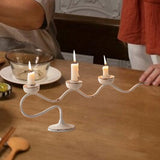 Iron Candelabra Decorative Candlestick Table Centerpiece Pillar Candle Holder