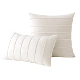 2Pcs Blue Velvet Pillow Covers with Striped Decorative Luxury Soft Cushion Cases for Farmhouse Couch Sofa Living Room