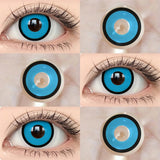 Eye Eyes Color Contacts Colored Contact Lenses Lens Small Pupil Enlarging Cosplay Blue Soft 2Pcs 1 Year Use