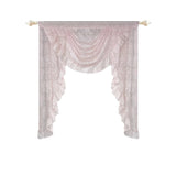 1PC Pink Flower Ripple Curtain Head for Living Room Sheer Lace Valance Girls Princess Bedroom Home Decoration Custom