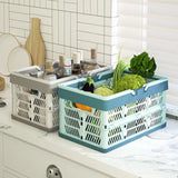 Large Folding Basket Portable Outdoor Picnic Basket with Handle Foldable Camping Storage Box Plastic Shopping