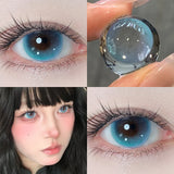 1 Year 2Pcs New Cosplay Colored Contact Lenses Myopia  Anime Cyber Gray Color Contacts with Power Foggy White  Halloween
