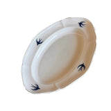 Swallow Oval Plates High-end Household Ceramic Serving Plate Ins White Breakfast Tray Retro Afternoon Tea Dessert Tableware