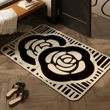 Modern Geometric Floral Wire Loop Doormat Non-Slip PVC Coil Entrance Rug Heavy Duty Scraper Mat for Mud & Dirt Removal