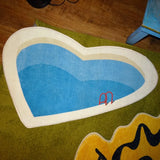 Love Shape Living Room Carpet Creative Personality Swimming Pool Shape Bedroom Bedside Rug Soft Thick Coffee Table Mats Alfombra