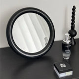 CuteLife Yellow Round Plastic Frame Makeup Decorative Mirrors Aesthetic Dressing Table Mirror For Bedroom Home Decor Wall Mirror