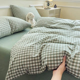 Class A Pure Cotton Printed Checkered Quilt Cover All-cotton Yarn-dyed Washed Single Duvet Cover 160x210 Bedding