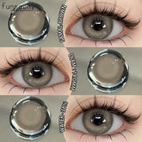 2PCS Colored Eye Lenses Brown Colorcon Contact Lenses Grey High Quality Natural Pupils Blue Cosmetic Beauty Lens Yearly
