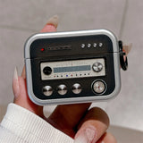 Korean Cute Retro Radio Black Square New Headphone Case For AirPods Pro 2 With Keychain Headphone Case For AirPods 1 2 3 Cover