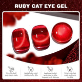 Red Cat Eye Nail Polish Gel Soak Off  UV LED Nail Magnetic Gel Polish Nail Art DlY For Salon & Home For Winter Christmas
