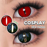 14.5mm Yearly Use Anime Cosplay Contact Lenses Blind Black/White Halloween Contact Lenses Kurama Eye Color Lenses 8.5mm