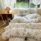 3-piece 100% cotton bedding set Plants printing 1 duvet cover and 2pcs pillowcases (no padding), suitable for bedroom guest room