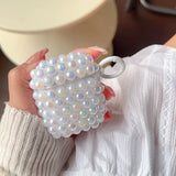 Luxury DIY Shiny Laser Purple Pink White Pearl Soft Earphone Case for Apple AirPods 4 3 2 Cover With Keychain for AirPods Pro 2